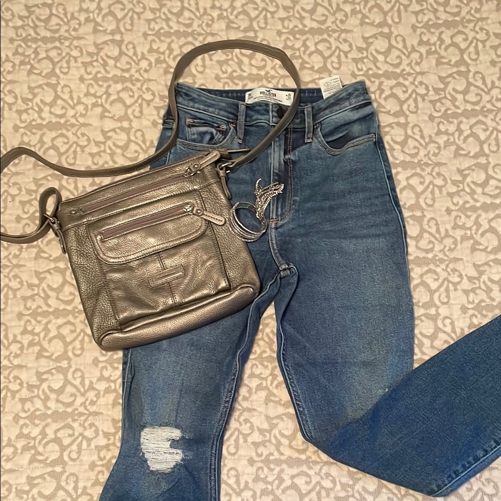 Croft & Barrow Gray Leather Bag